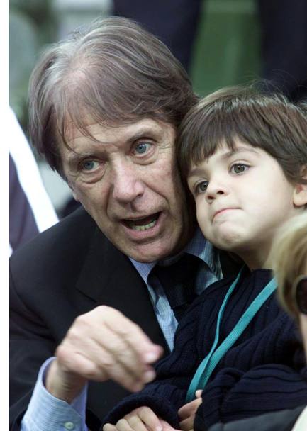 Cesare Maldini con il nipote Christian, figlio di Paolo, allo stadio